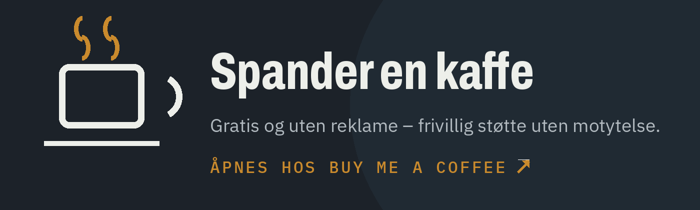 Spander en kaffe – Bildesjekk er gratis og uten reklame. Frivillig støtte uten motytelse. Åpnes hos Buy Me a Coffee.